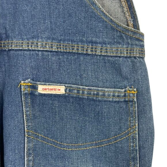 Carhartt Vintage Bib Overalls Canadian Made Size 6 Wide Leg - Picture 7 of 16